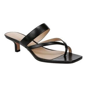 Veronica Beard Alanis Leather Black Kitten Heel Slide Comfort Sandal Size 9.5